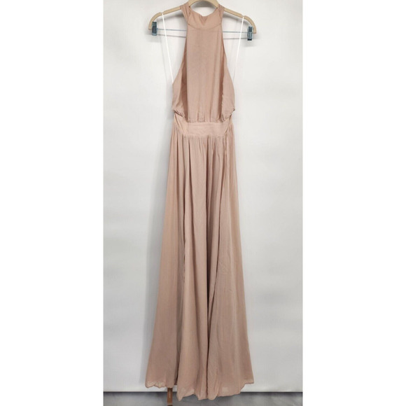 NWT Reformation Andee Halter Maxi Dress Size 4 CHAMPAGNE pink #2F502 - Picture 2 of 13